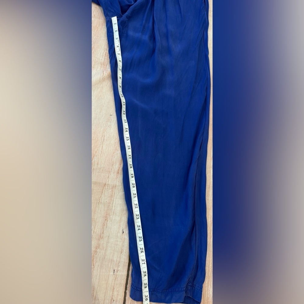 Carole Little Vintage Blue Silk Harem Pants Pleated 1980’s Trousers Size 10 - Picture 4 of 6